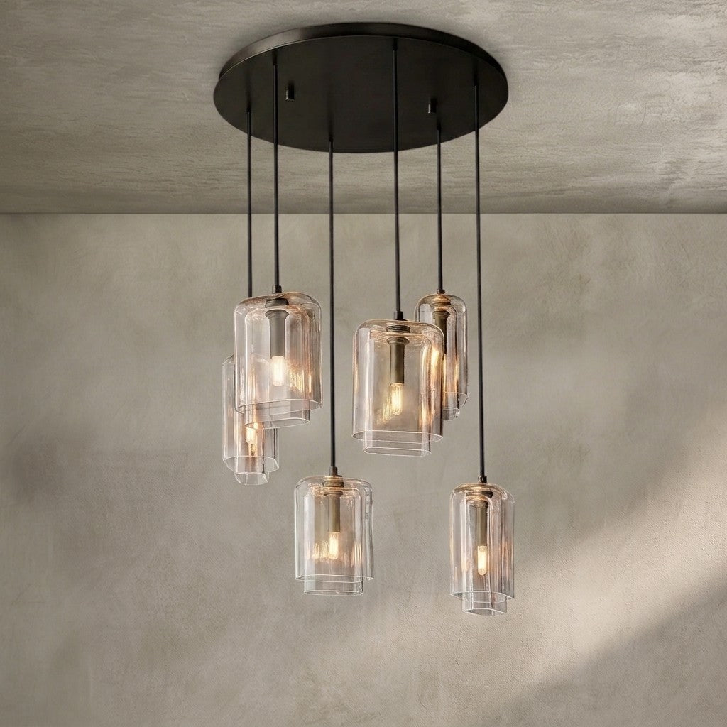 Lcaver Clear Glass Cluster Chandelier