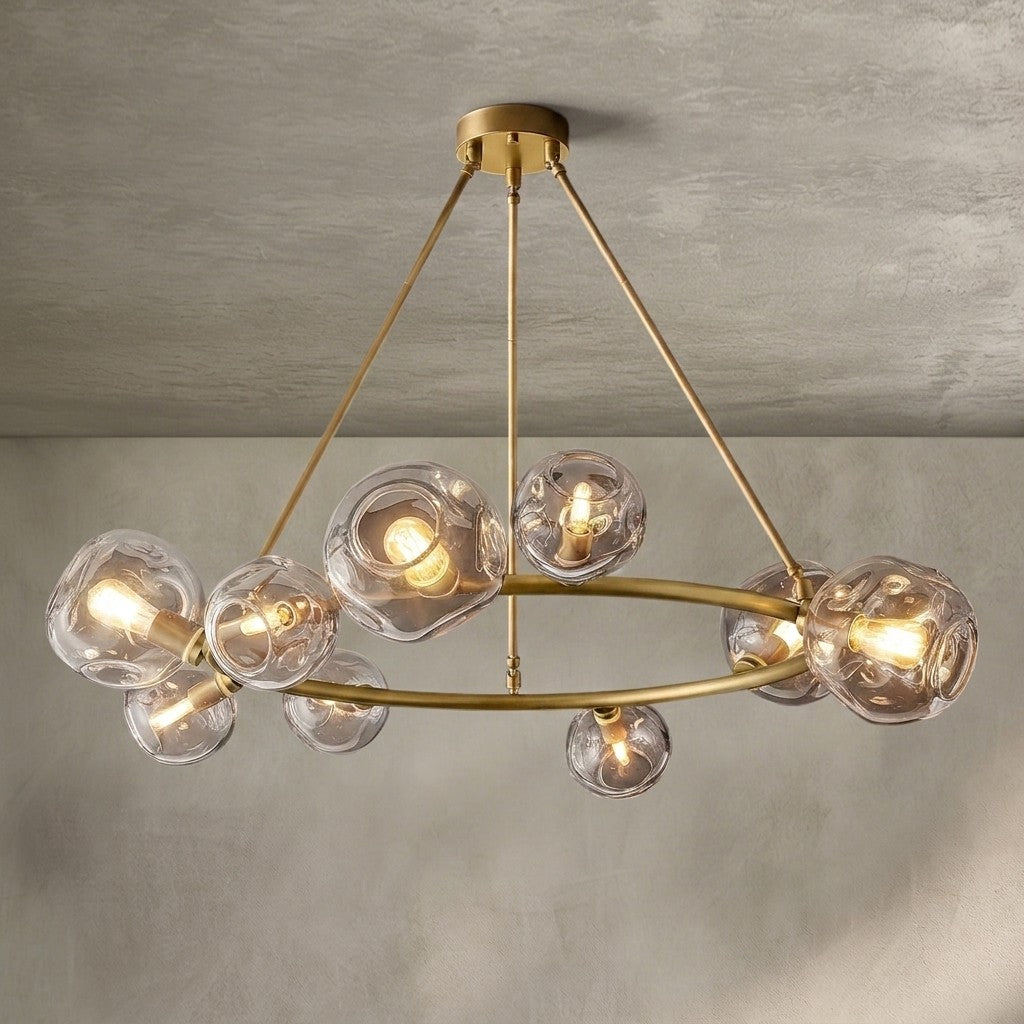 Bubble Clear Glass Round Chandelier 36'' 48'' 60'' 72'' 84''for Living room
