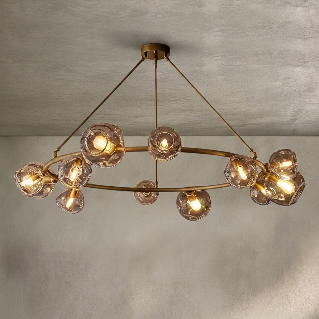 Bubble Clear Glass Round Chandelier 36'' 48'' 60'' 72'' 84''for Living room