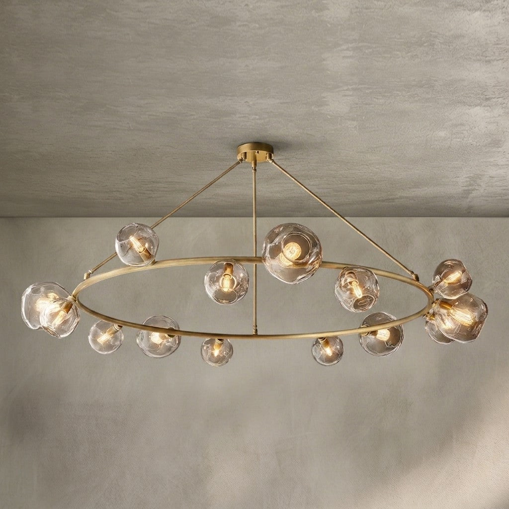 Bubble Clear Glass Round Chandelier 36'' 48'' 60'' 72'' 84''for Living room