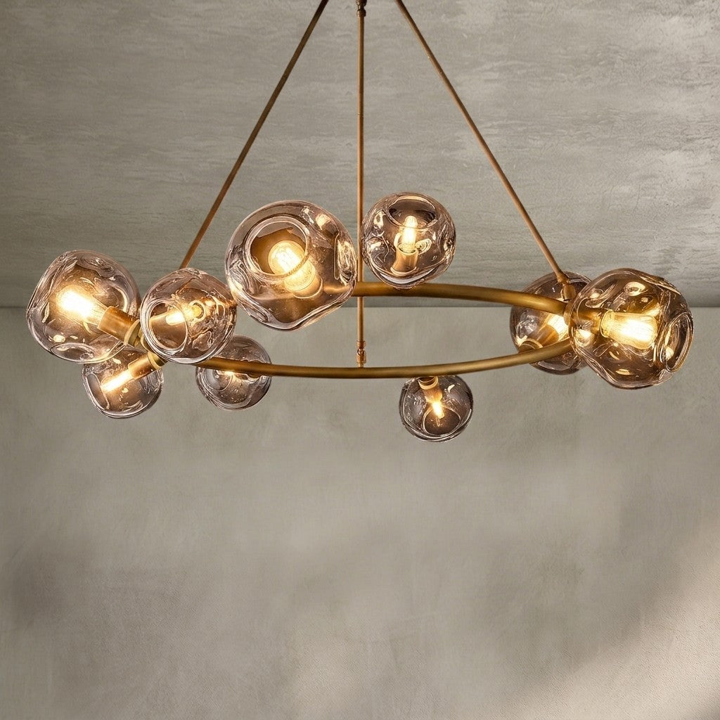 Bubble Clear Glass Round Chandelier 36'' 48'' 60'' 72'' 84''for Living room
