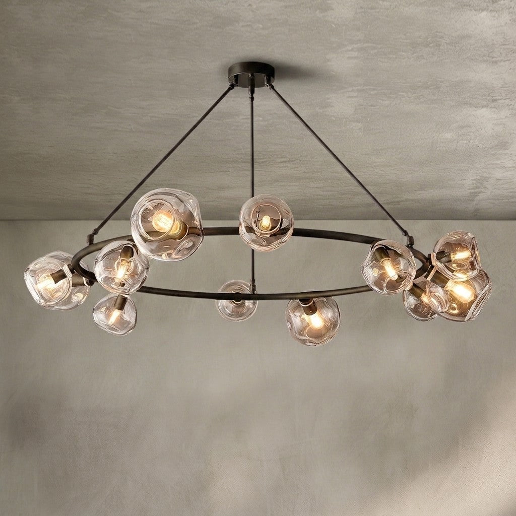 Bubble Clear Glass Round Chandelier 36'' 48'' 60'' 72'' 84''for Living room