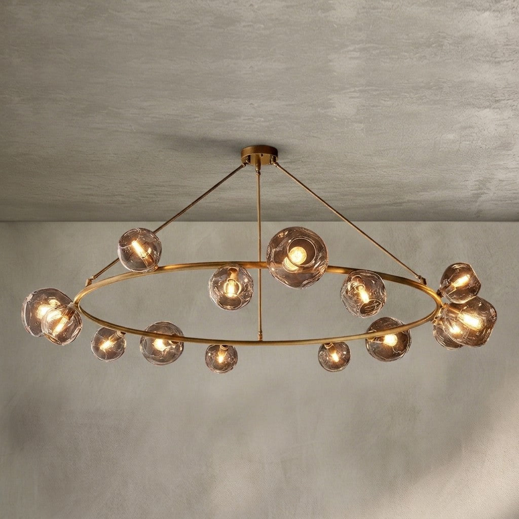 Bubble Clear Glass Round Chandelier 36'' 48'' 60'' 72'' 84''for Living room