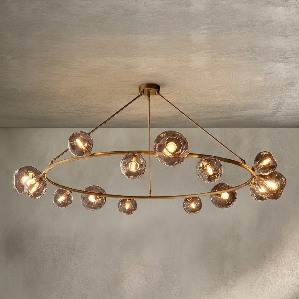 Bubble Clear Glass Round Chandelier 36'' 48'' 60'' 72'' 84''for Living room