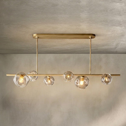 Bubble Clear Glass Linear Chandelier 61'' 79''for Dining room