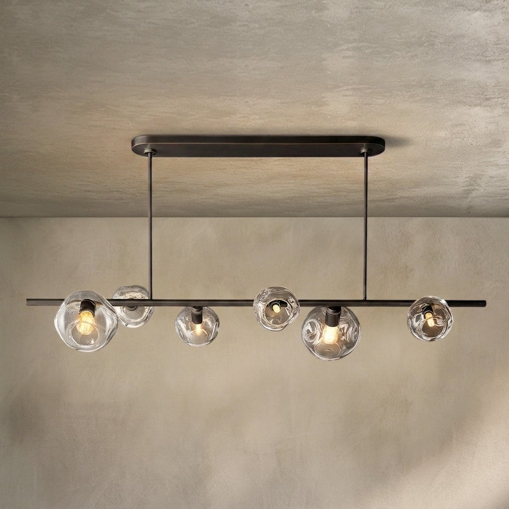 Bubble Clear Glass Linear Chandelier 61'' 79''for Dining room