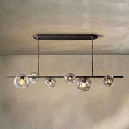 Bubble Clear Glass Linear Chandelier 61'' 79''for Dining room