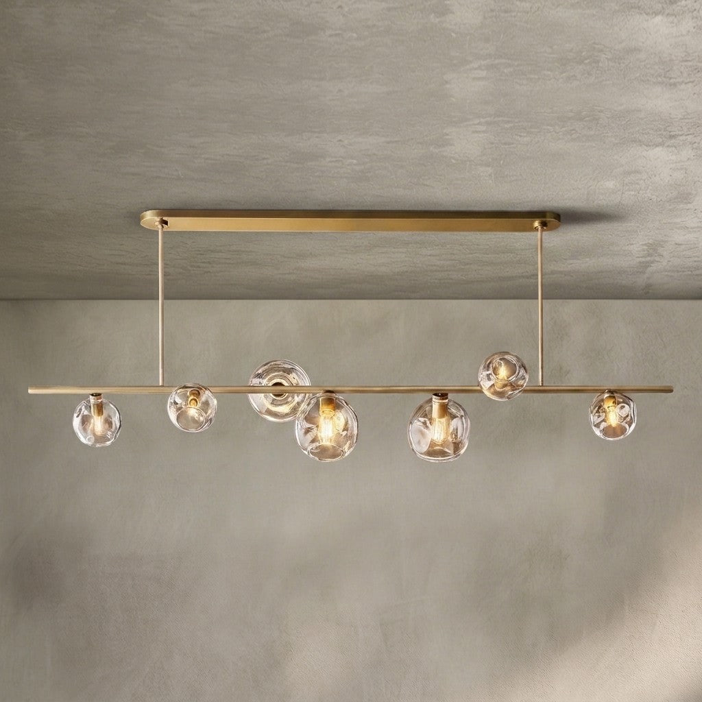 Bubble Clear Glass Linear Chandelier 61'' 79''for Dining room