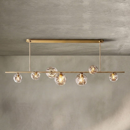 Bubble Clear Glass Linear Chandelier 61'' 79''for Dining room