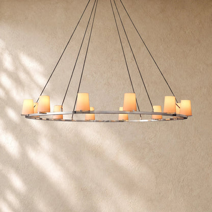 Pauillacia Fabric Shade Round Chandelier