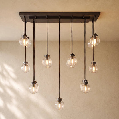 Pearly Rectangular Chandelier