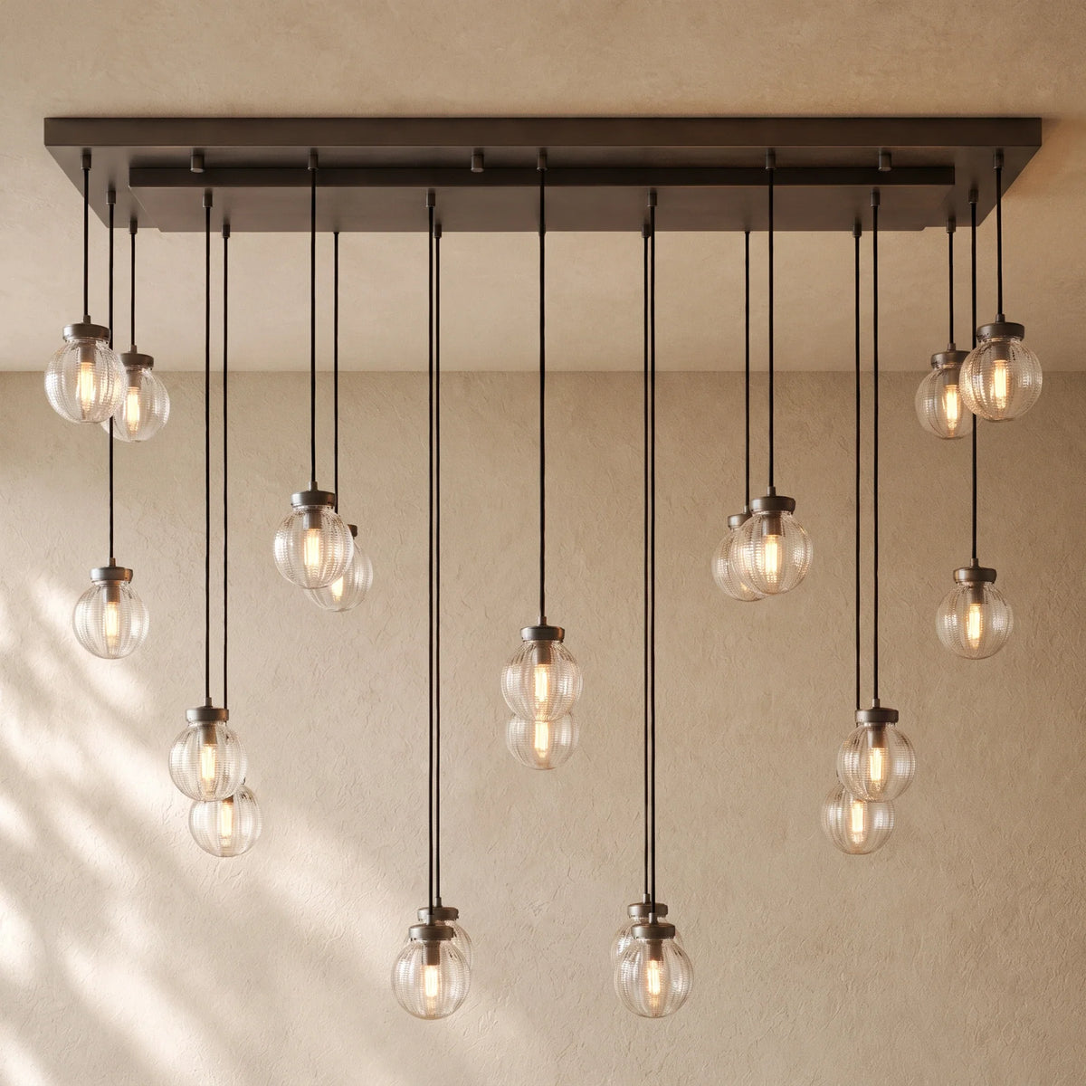 Pearly Rectangular Chandelier
