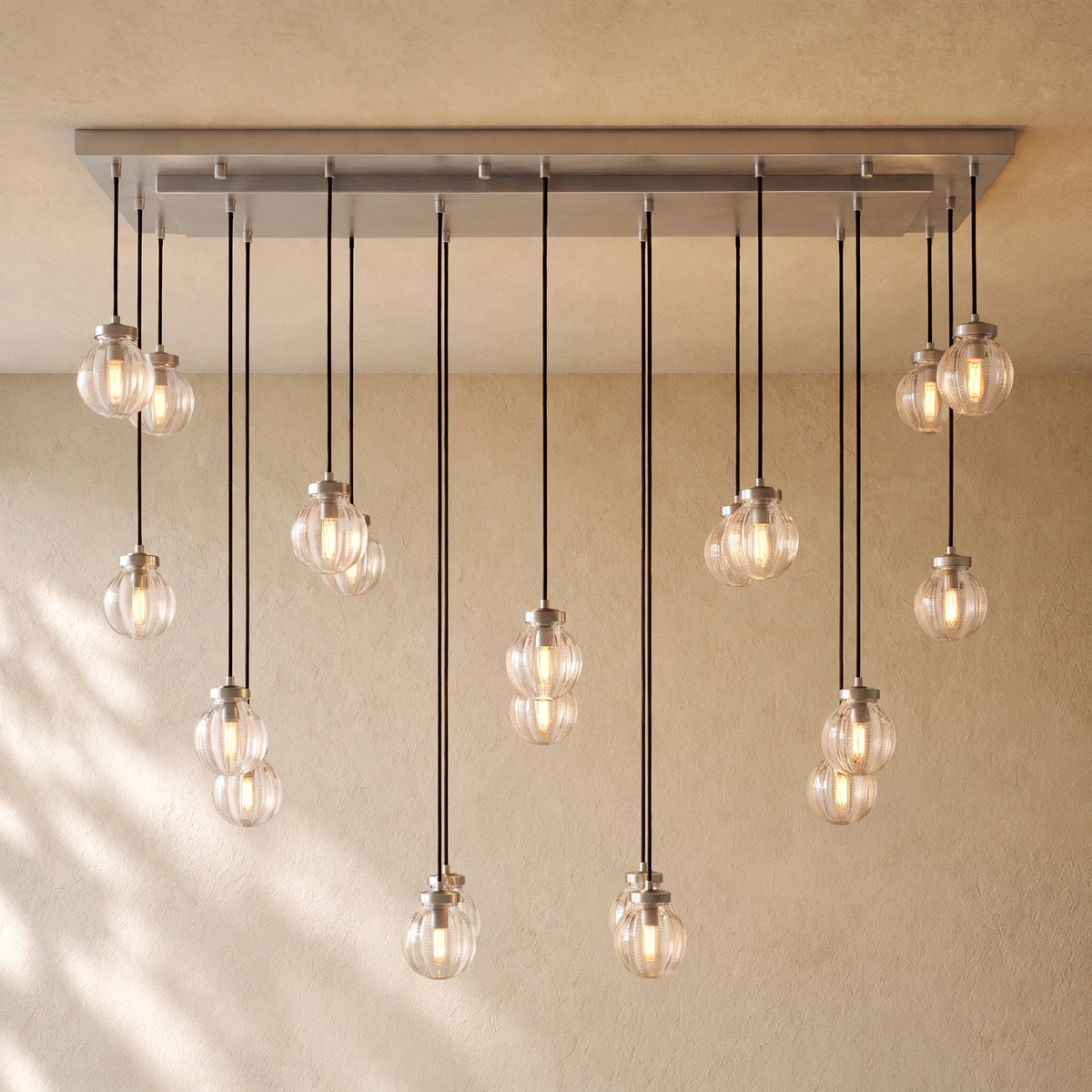 Pearly Rectangular Chandelier