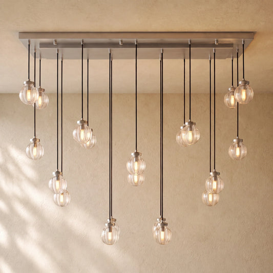 Pearly Rectangular Chandelier