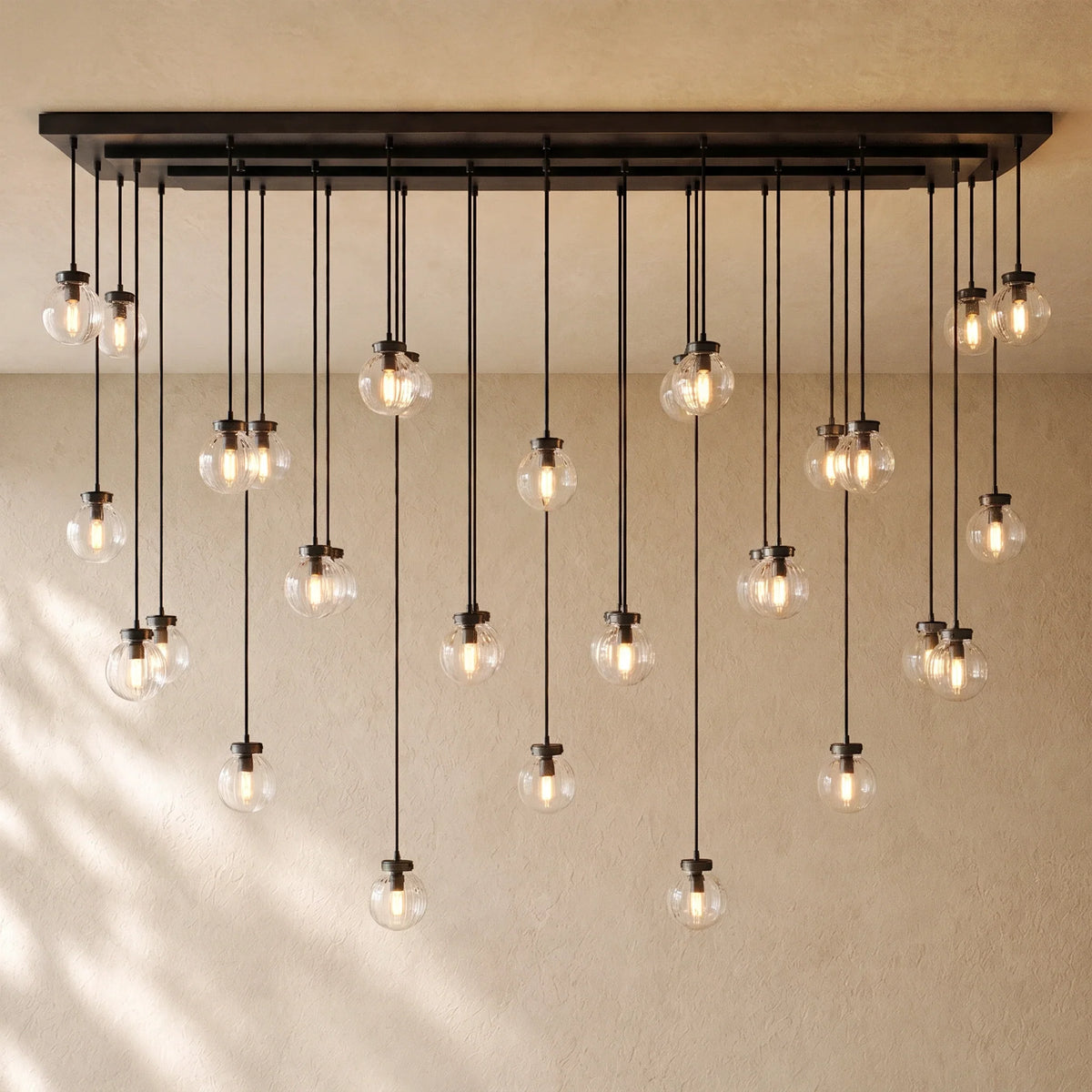 Pearly Rectangular Chandelier