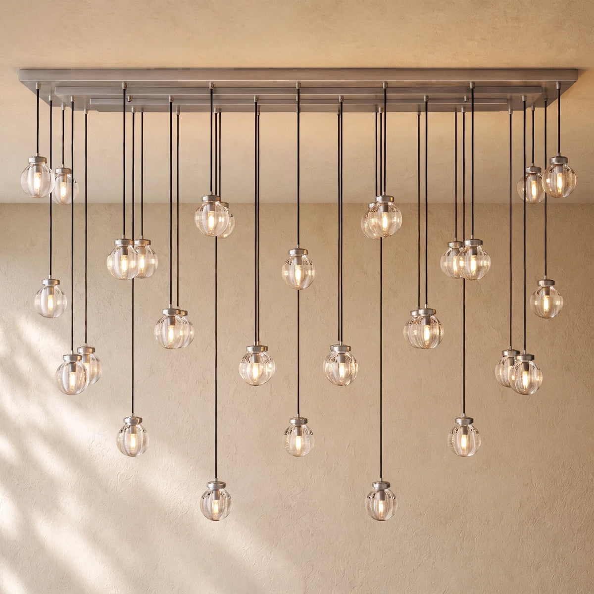 Pearly Rectangular Chandelier