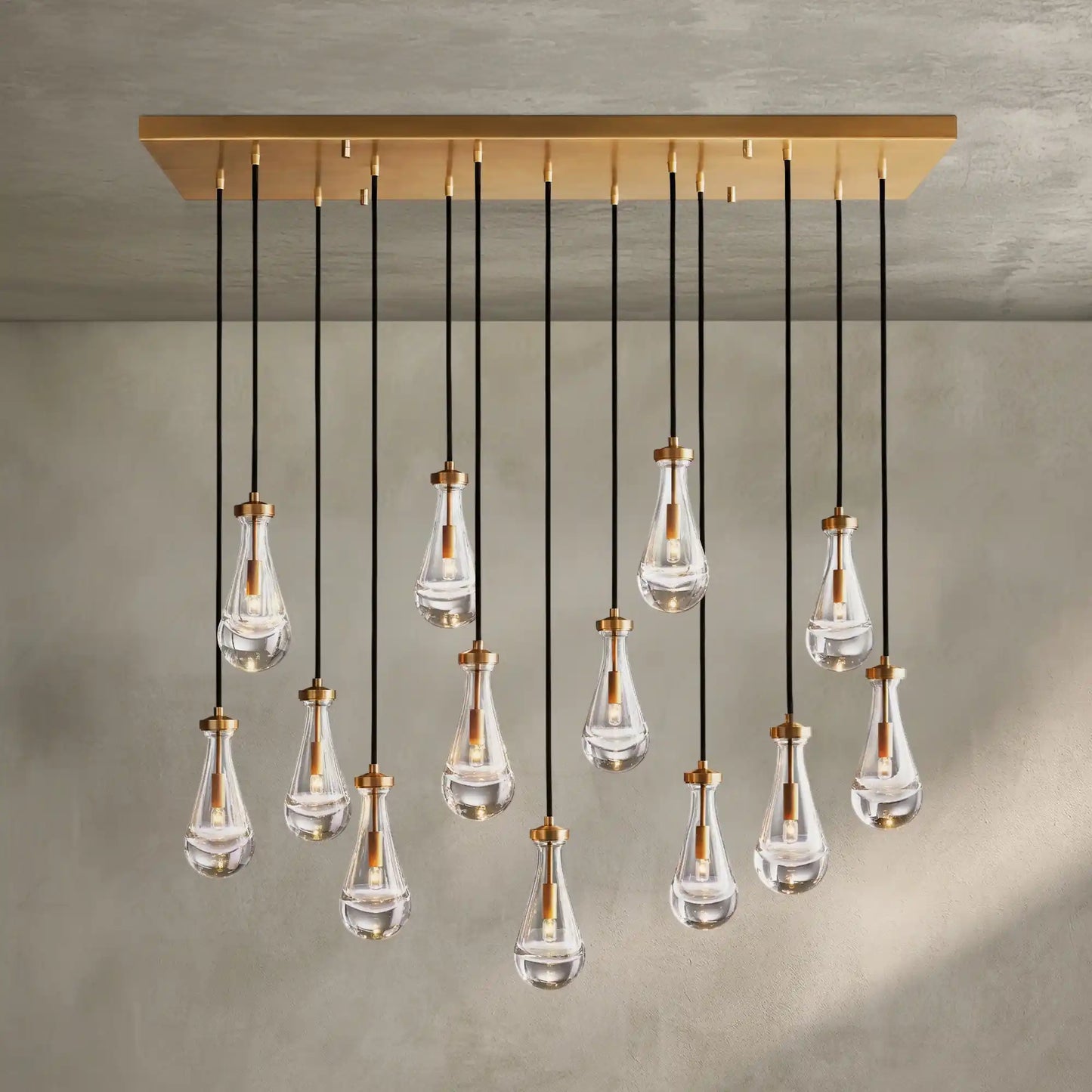 Raindrop Glass Linear Chandelier 54'' 72''