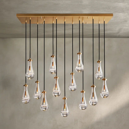 Raindrop Glass Linear Chandelier 54'' 72''