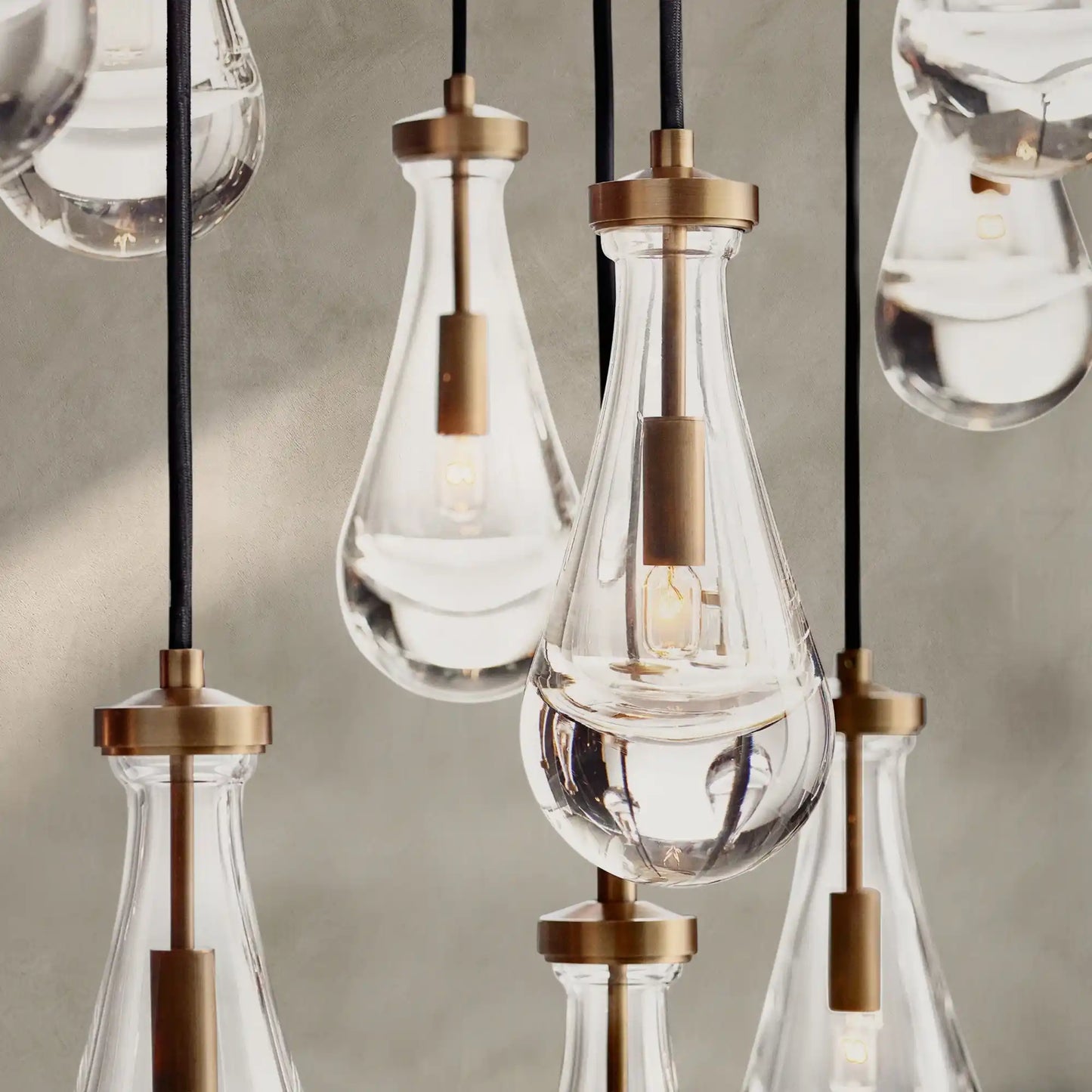 Raindrop Glass Linear Chandelier 54'' 72''