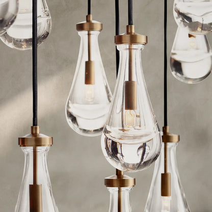 Raindrop Glass Linear Chandelier 54'' 72''