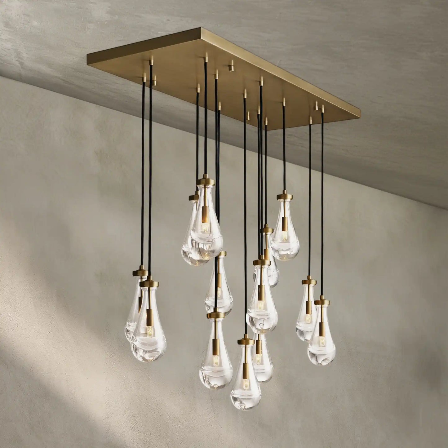 Raindrop Glass Linear Chandelier 54'' 72''