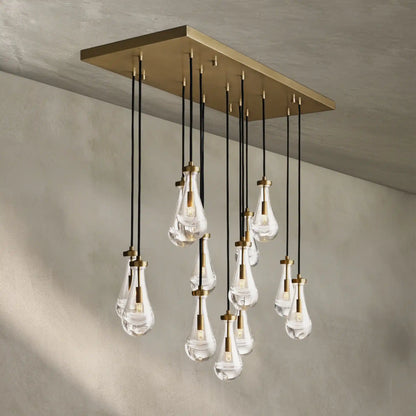 Raindrop Glass Linear Chandelier 54'' 72''