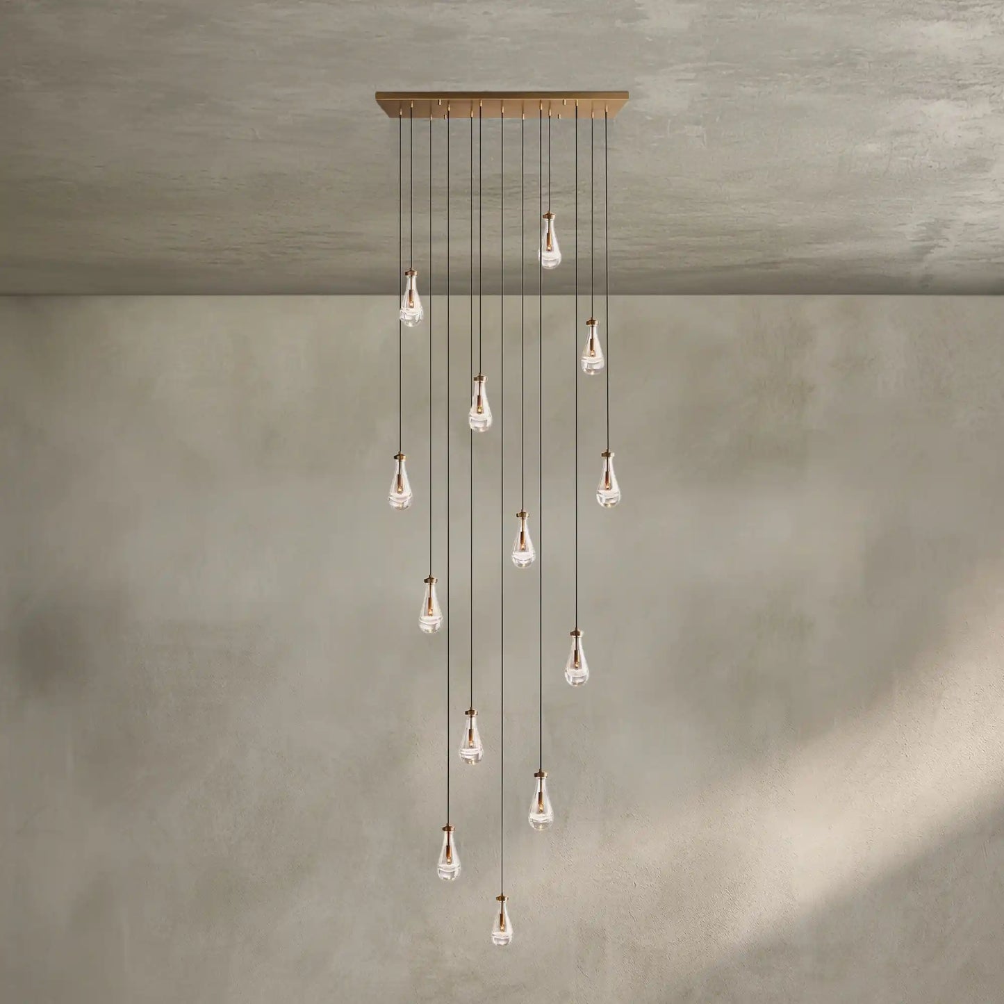 Raindrop Glass Linear Chandelier 54'' 72''