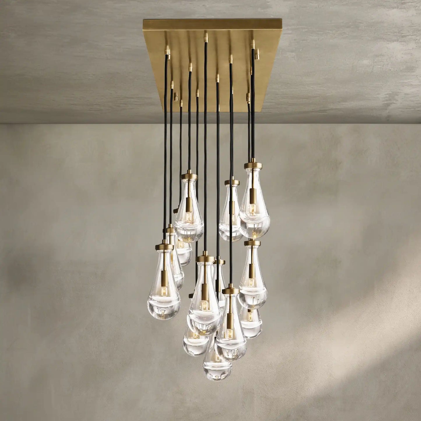 Raindrop Glass Linear Chandelier 54'' 72''