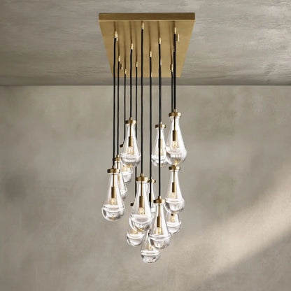 Raindrop Glass Linear Chandelier 54'' 72''