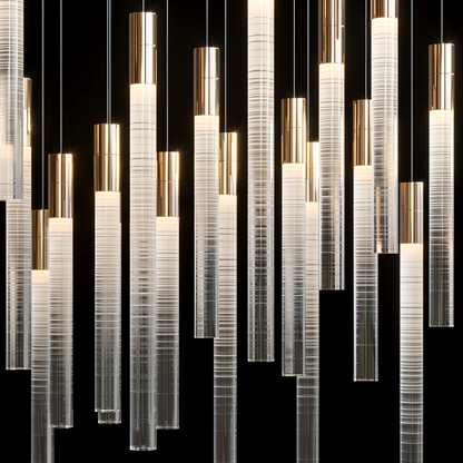 Velmora Frosted Tube Cluster Chandelier