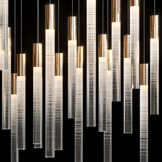 Velmora Frosted Tube Cluster Chandelier