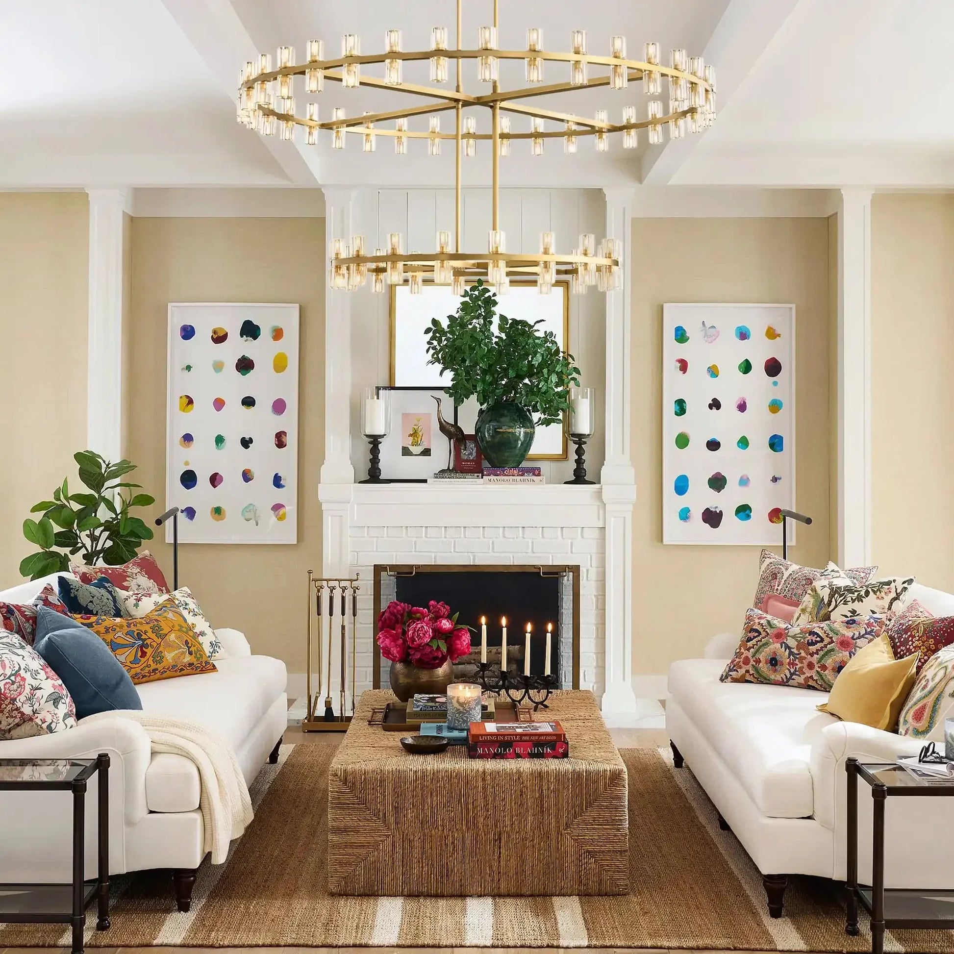 Reger Crystal 2-Tier Round Chandelier 60" for Living Room-Morylighting-Morylighting