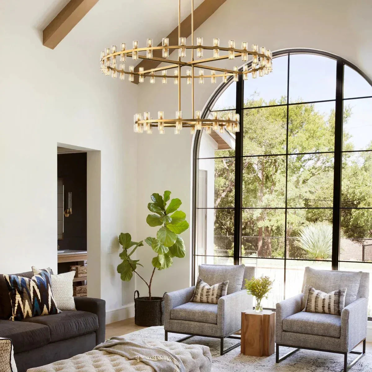Reger Crystal 2-Tier Round Chandelier 60" for Living Room-Morylighting-Morylighting