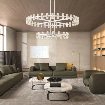 Reger Crystal 2-Tier Round Chandelier 60" for Living Room-Morylighting-Polished Nickel-Morylighting