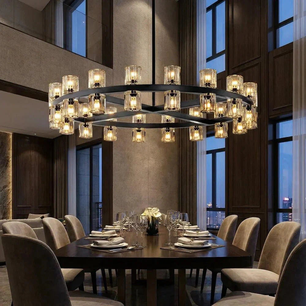 Reger Round Chandelier 36" 48" 60" for Dining Room-chandelier for bedroom,chandelier for dining room,chandelier for stairways,chandelier for foyer,chandelier for bathrooms,chandelier for living room-Morylighting-Morylighting