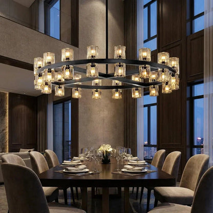 Reger Round Chandelier 36" 48" 60" for Dining Room-chandelier for bedroom,chandelier for dining room,chandelier for stairways,chandelier for foyer,chandelier for bathrooms,chandelier for living room-Morylighting-Morylighting