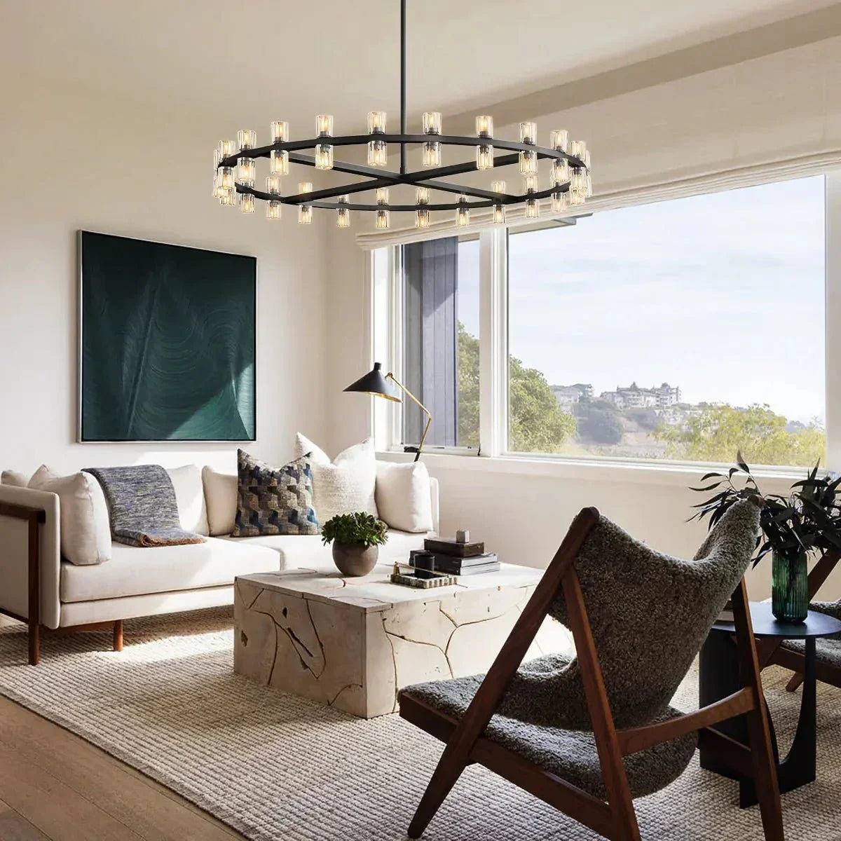 Reger Round Chandelier 36" 48" 60" for Dining Room-chandelier for bedroom,chandelier for dining room,chandelier for stairways,chandelier for foyer,chandelier for bathrooms,chandelier for living room-Morylighting-36''-Bronze-Morylighting