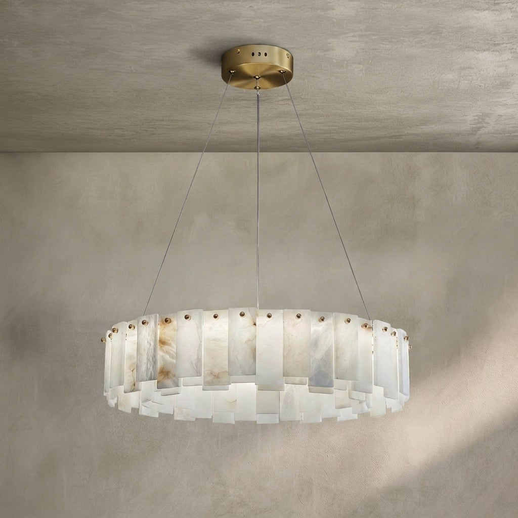 Round Alabaster Chandelier