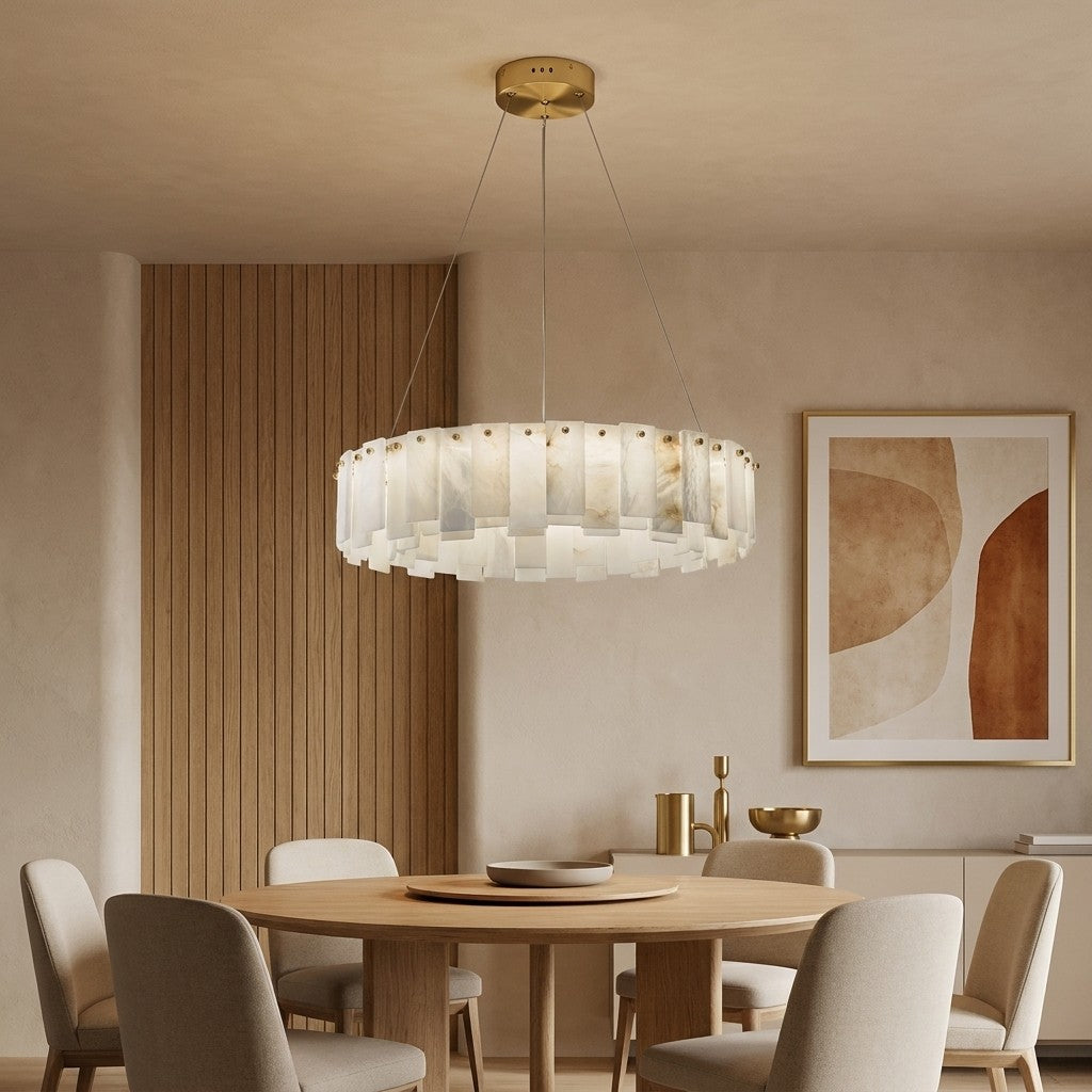 Round Alabaster Chandelier