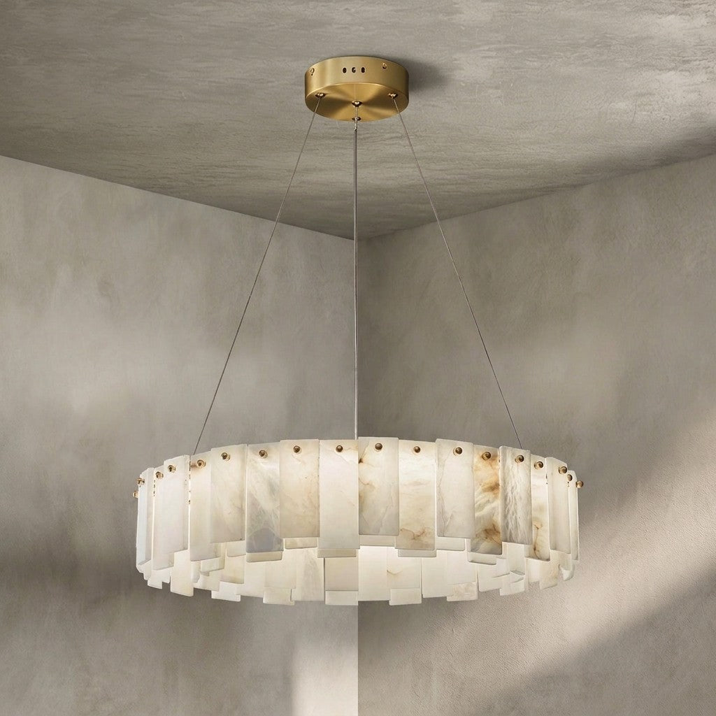 Round Alabaster Chandelier