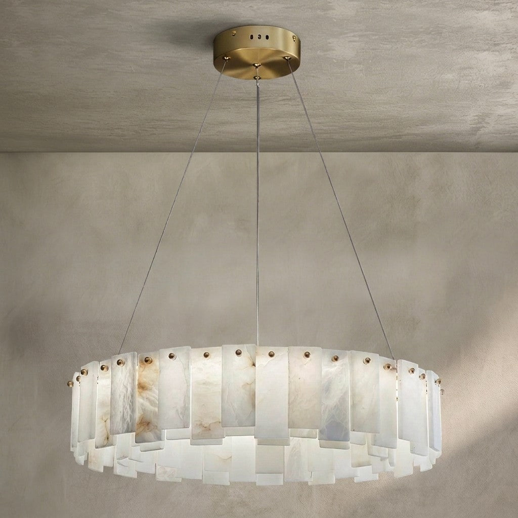 Round Alabaster Chandelier