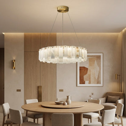 Round Alabaster Chandelier