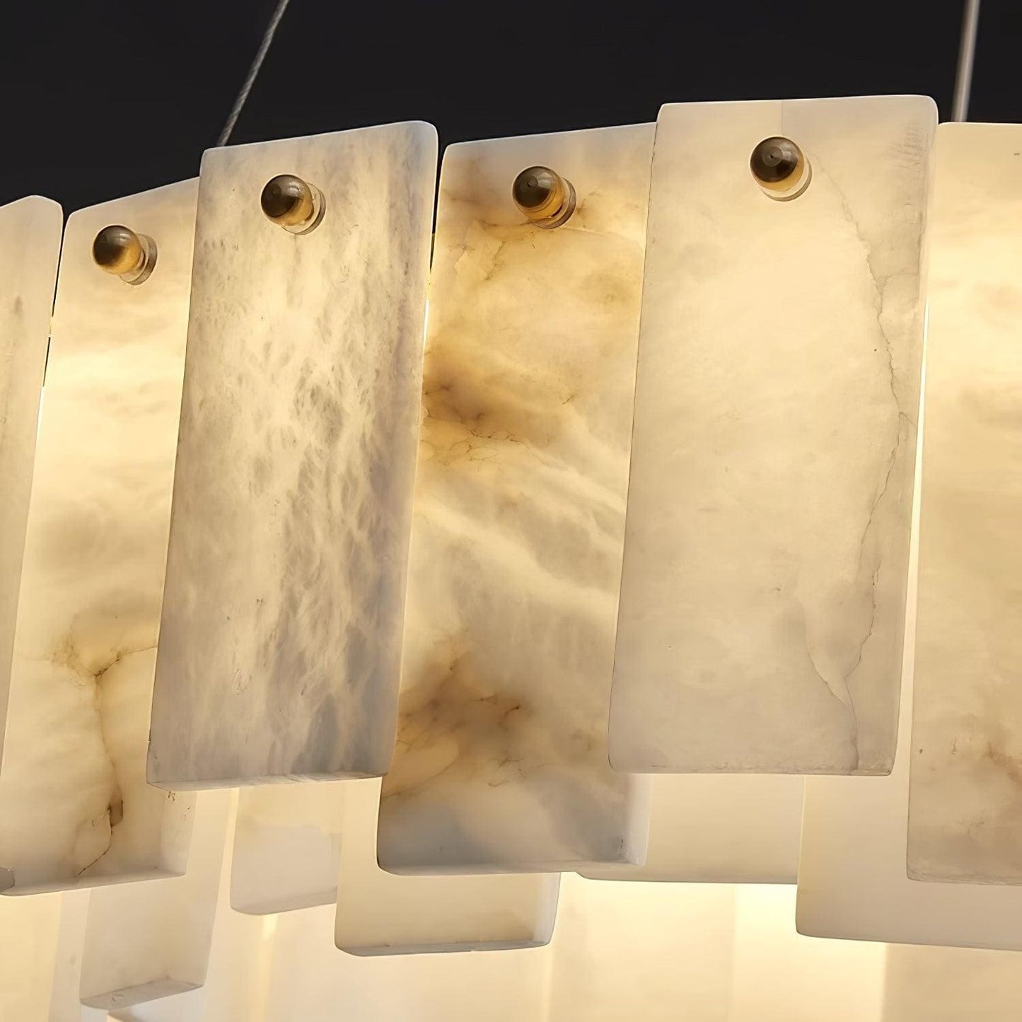 Round Alabaster Chandelier