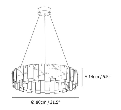 Round Alabaster Chandelier