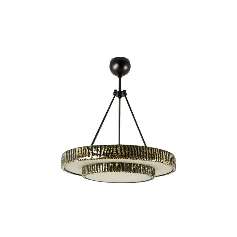 Round Vintage Alabaster Chandelier