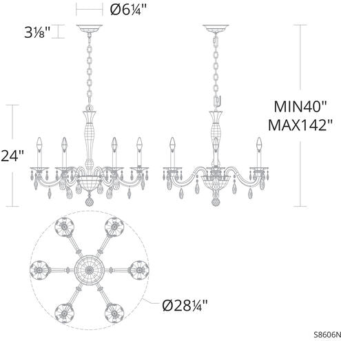 Sienna Marco 6-light chandelier 24"