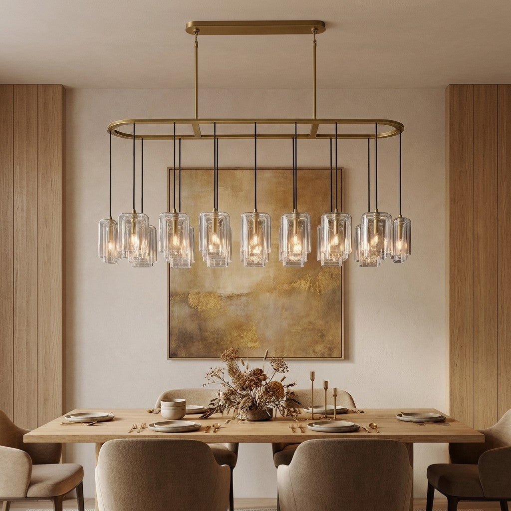 Lcaver Clear Glass Linear Chandelier