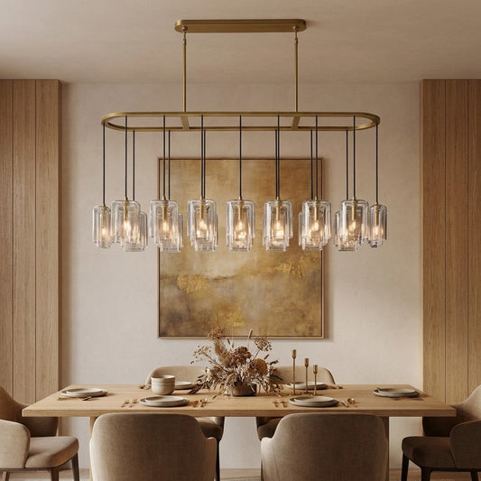 Lcaver Clear Glass Linear Chandelier