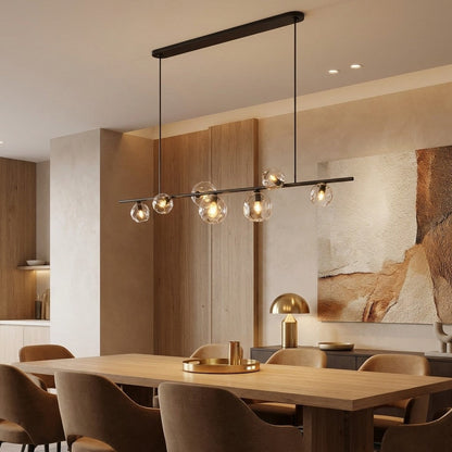 Bubble Clear Glass Linear Chandelier 61'' 79''for Dining room