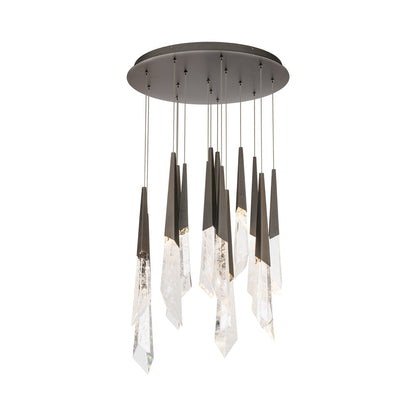 Solitude Round LED Multi Chandelier in Antique Nickel (15-Light).